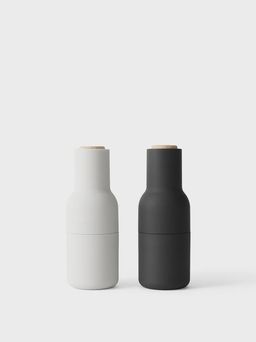 Menu Bottle Grinder Set - Ash/Carbon -Beech