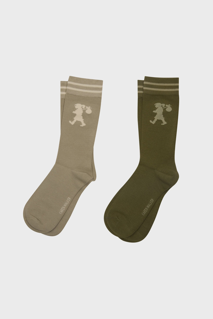 Runaway Girl Socks 2 Pack Sage/Olive