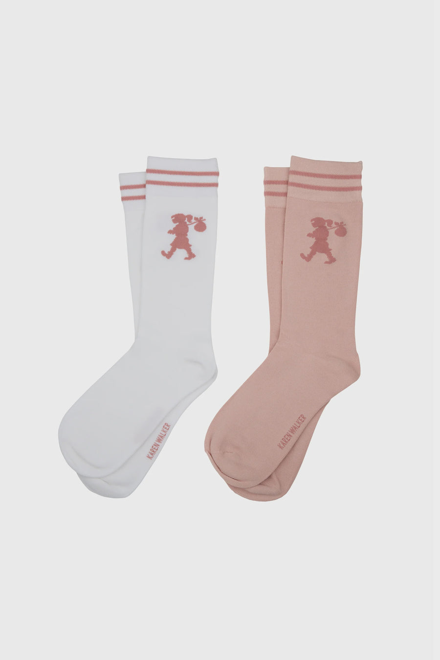 Runaway Girl Socks 2 Pack Pink/White