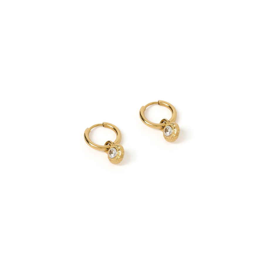 Crushed Birthstone Earrings - April Diamond