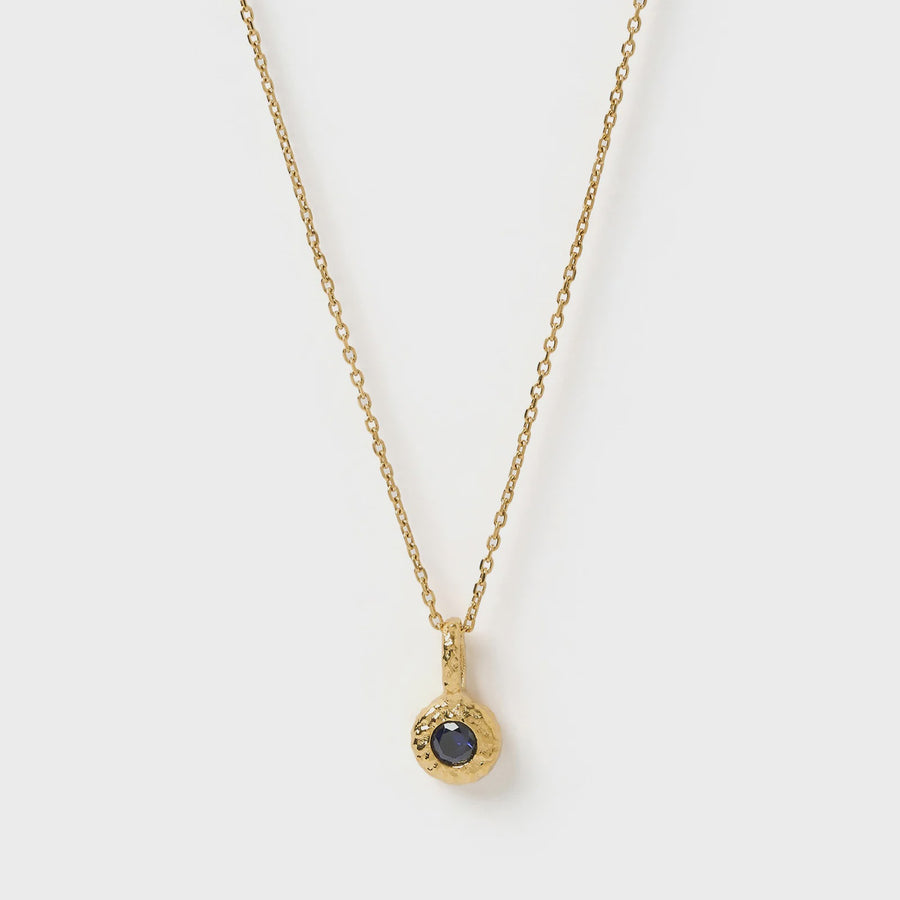 Crushed Birthstone Necklace - September Sapphire