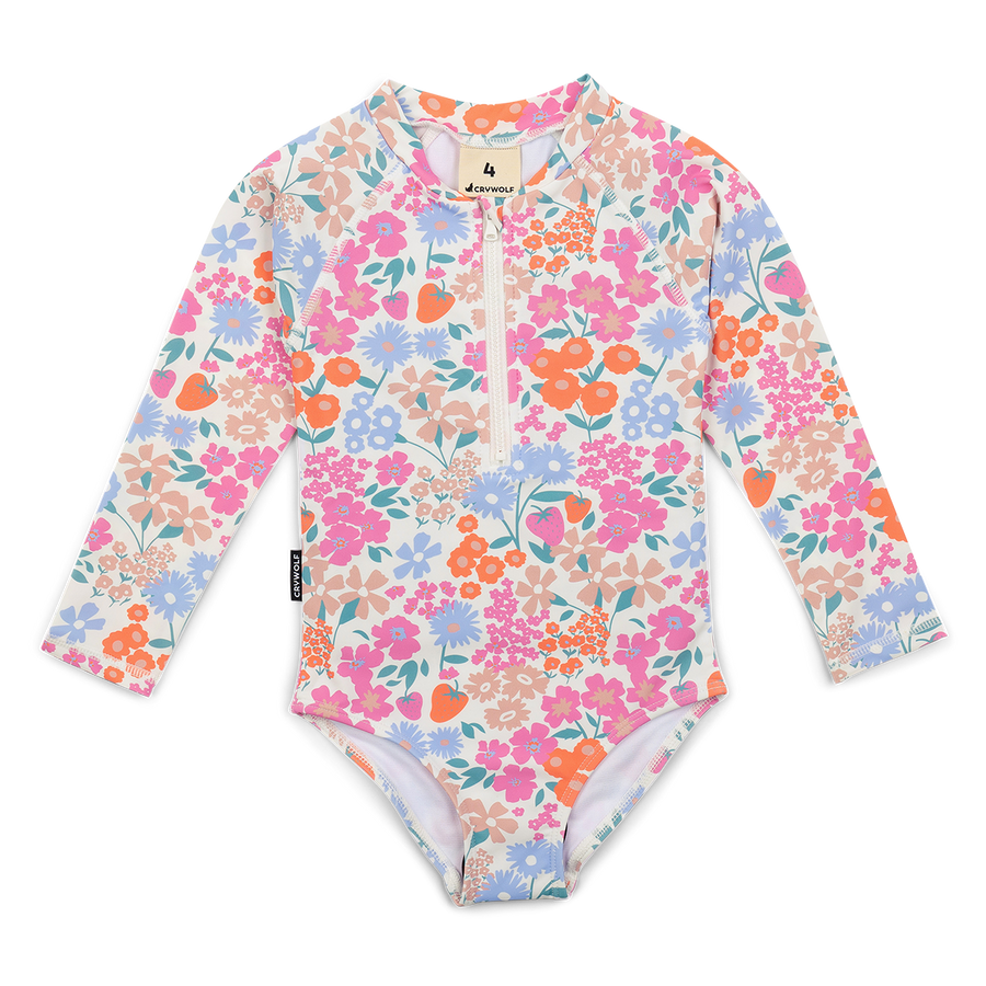 Long Sleeve Swimsuit - Berry Garden