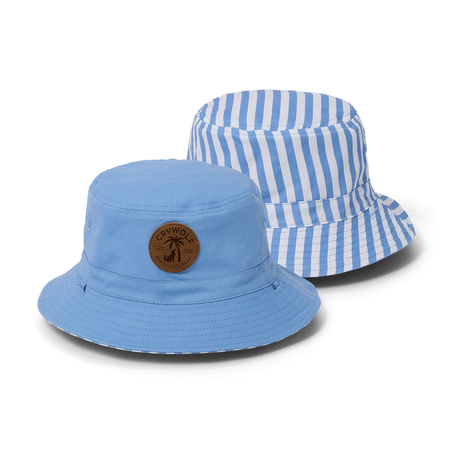 Reversible Bucket Hat - Sky Blue Stripe