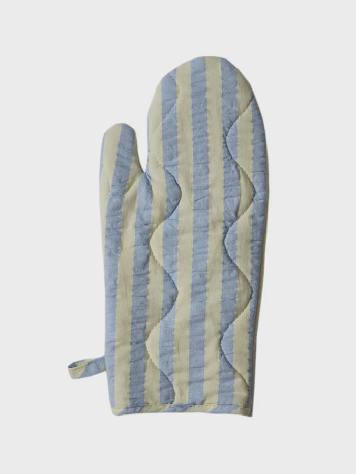 Butter Blue Seersucker Oven Mitt