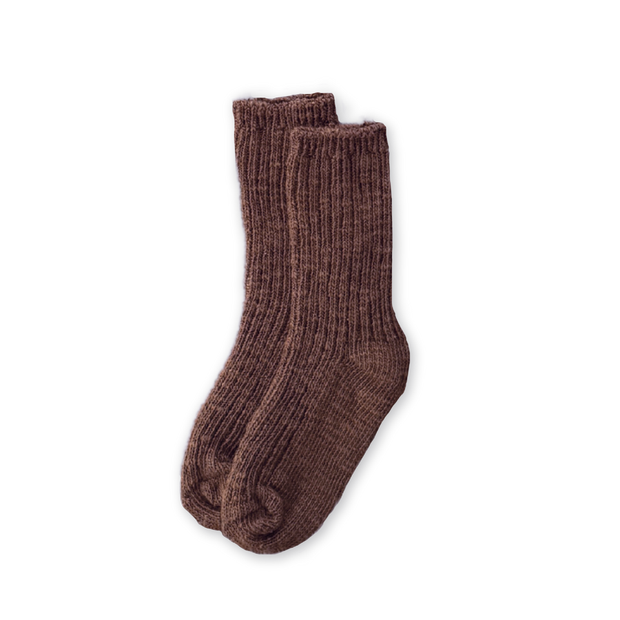 Cotton Slub Chunky Rib Socks - Espresso – Husk Home