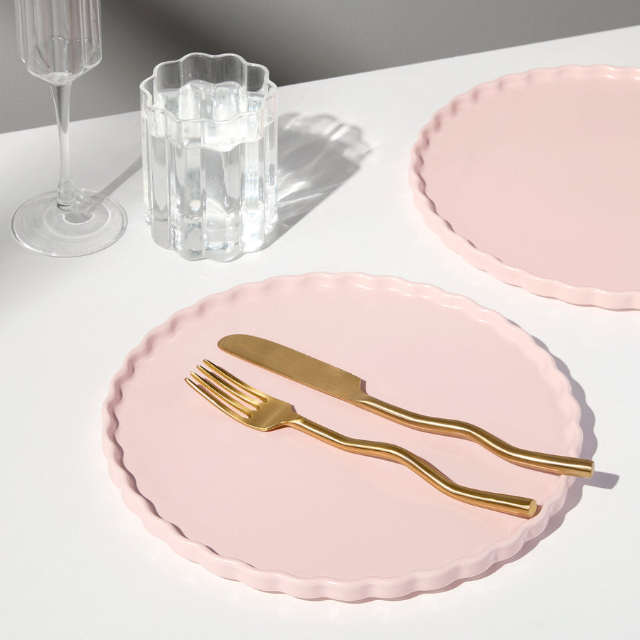 Fazeek Pink Ceramic Dinner Plate S/2