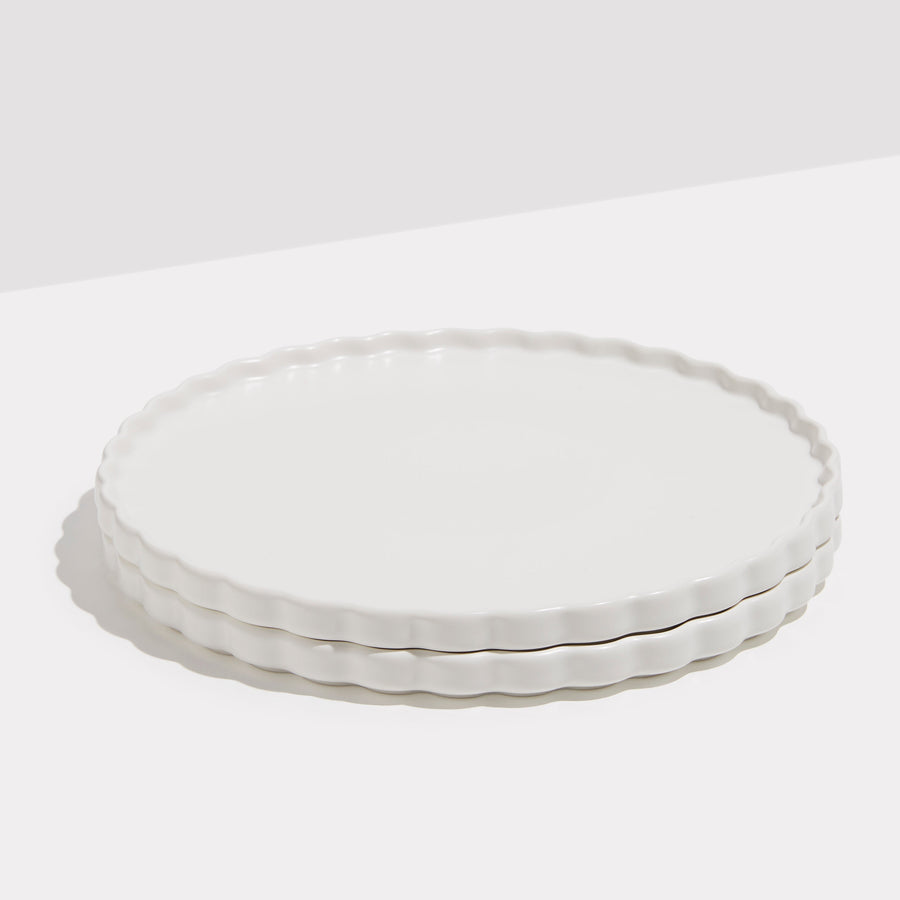Fazeek White Ceramic Dinner Plate S/2