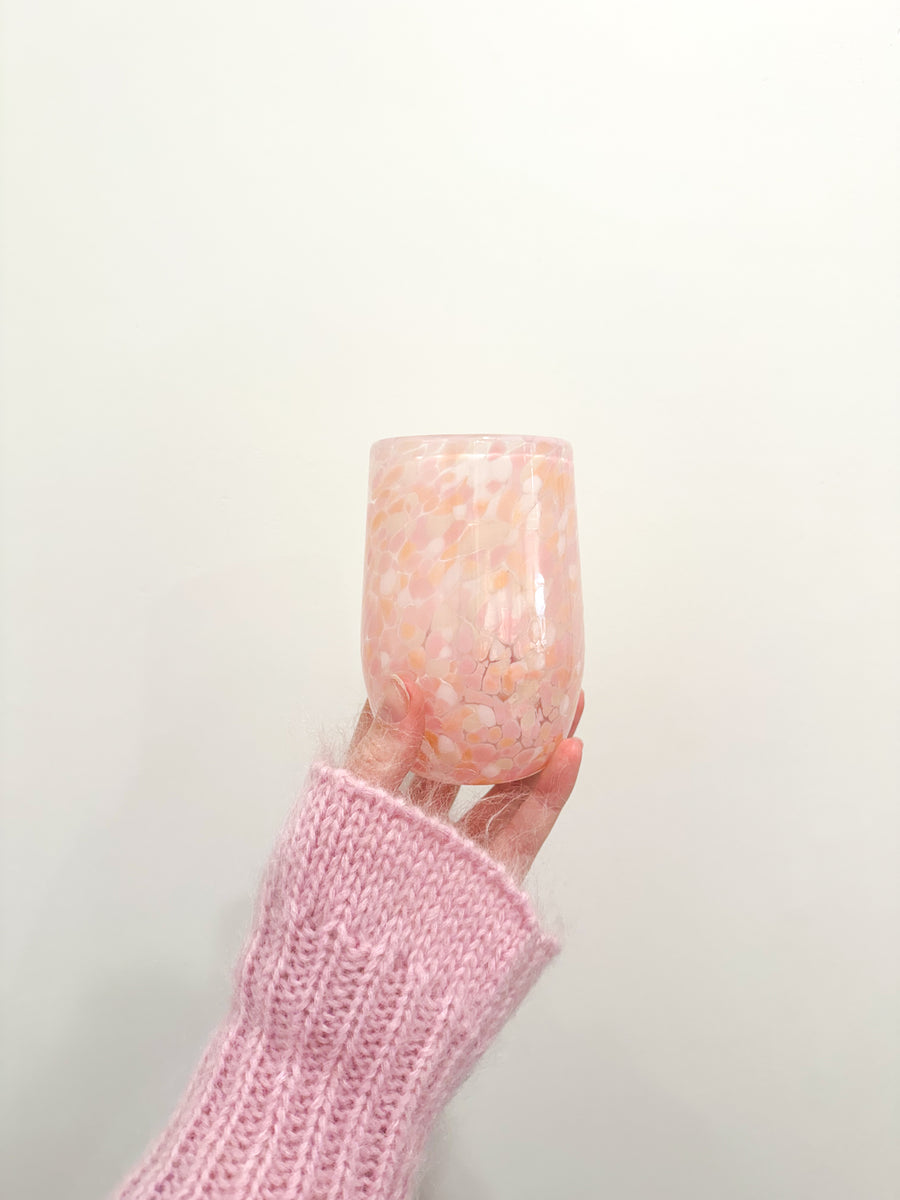 Glass Blown Tumbler Flamingo