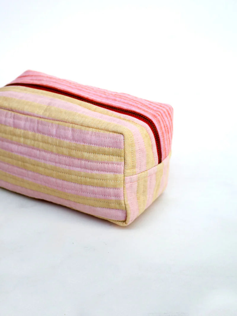 Woven Stripe Quilted Dopp Kit