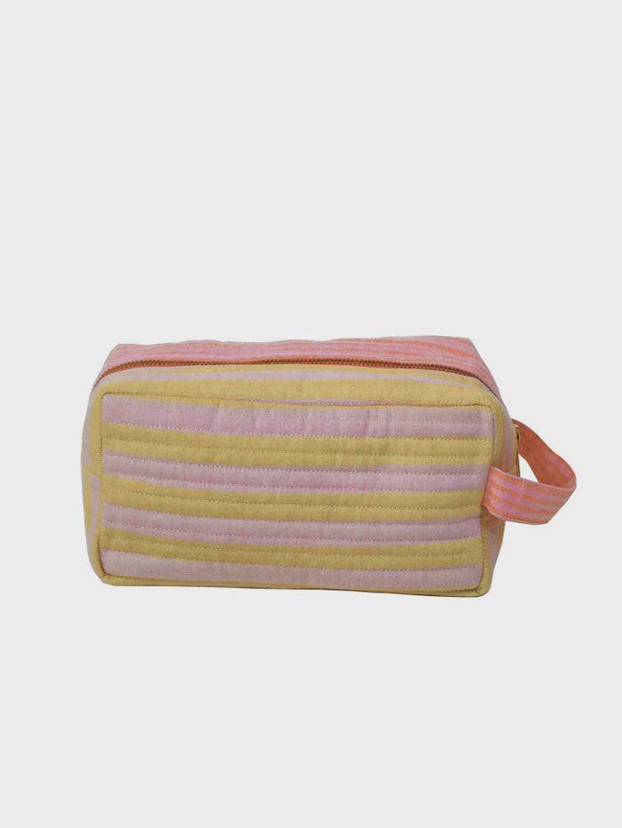Woven Stripe Quilted Dopp Kit