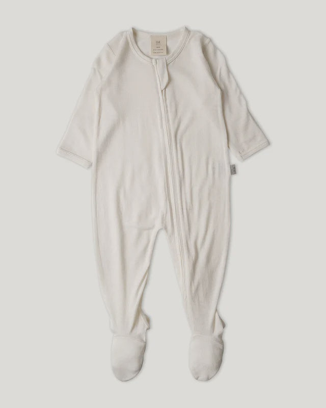 Merino Footed Onesie Cream