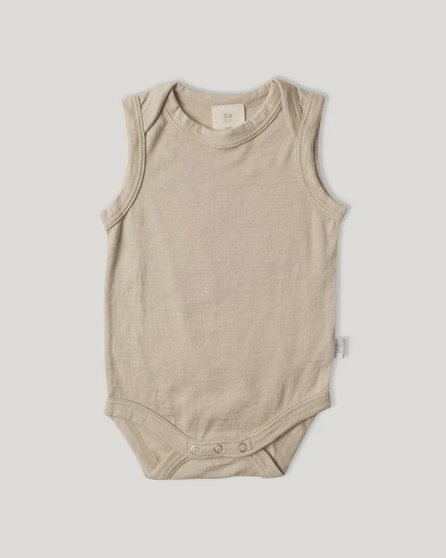 Merino Singlet Bodysuit Mushroom