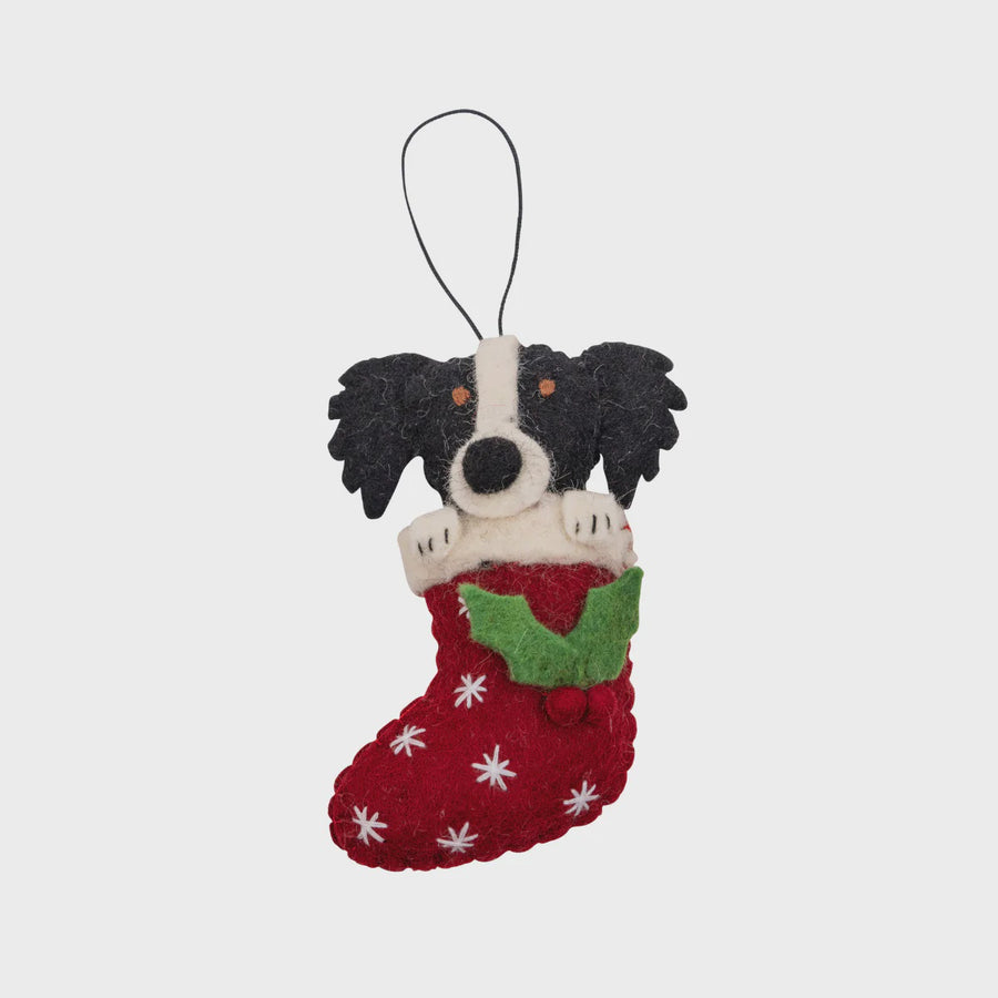 Pashom Christmas Decoration - Collie In Stocking