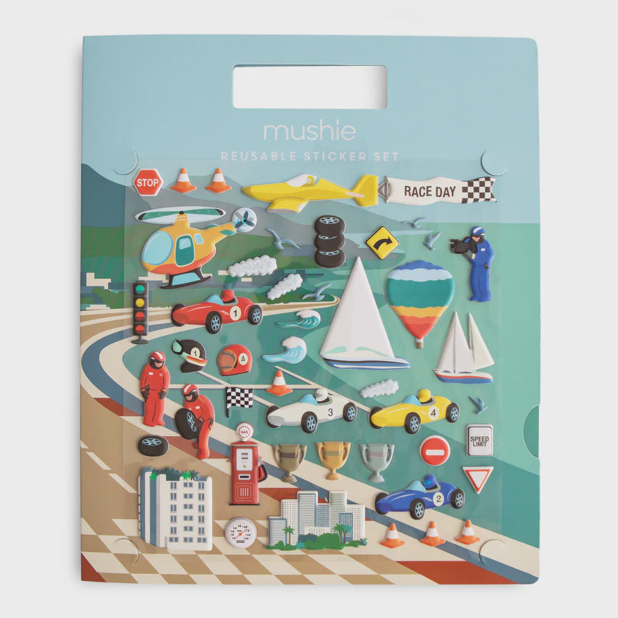Reusable Sticker Set Race Cars