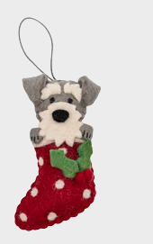 Pashom Christmas Decoration - Schnauzer In Stocking