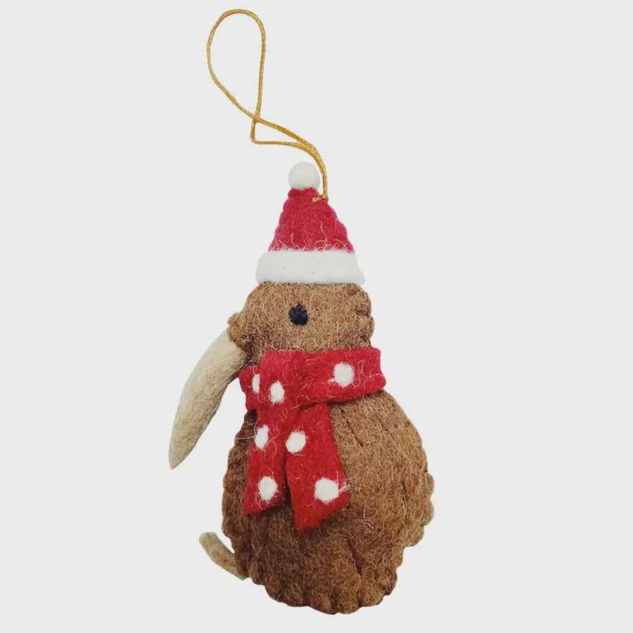 Pashom Christmas Decoration - Kiwi w Hat & Scarf