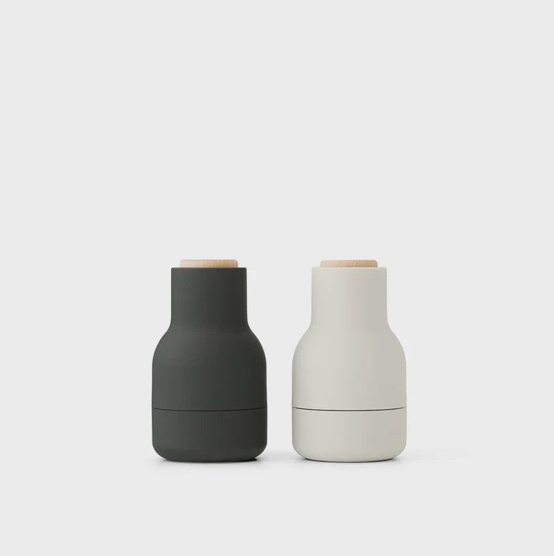 Menu Bottle Grinder Set Small - Ash/Carbon Beech Lid