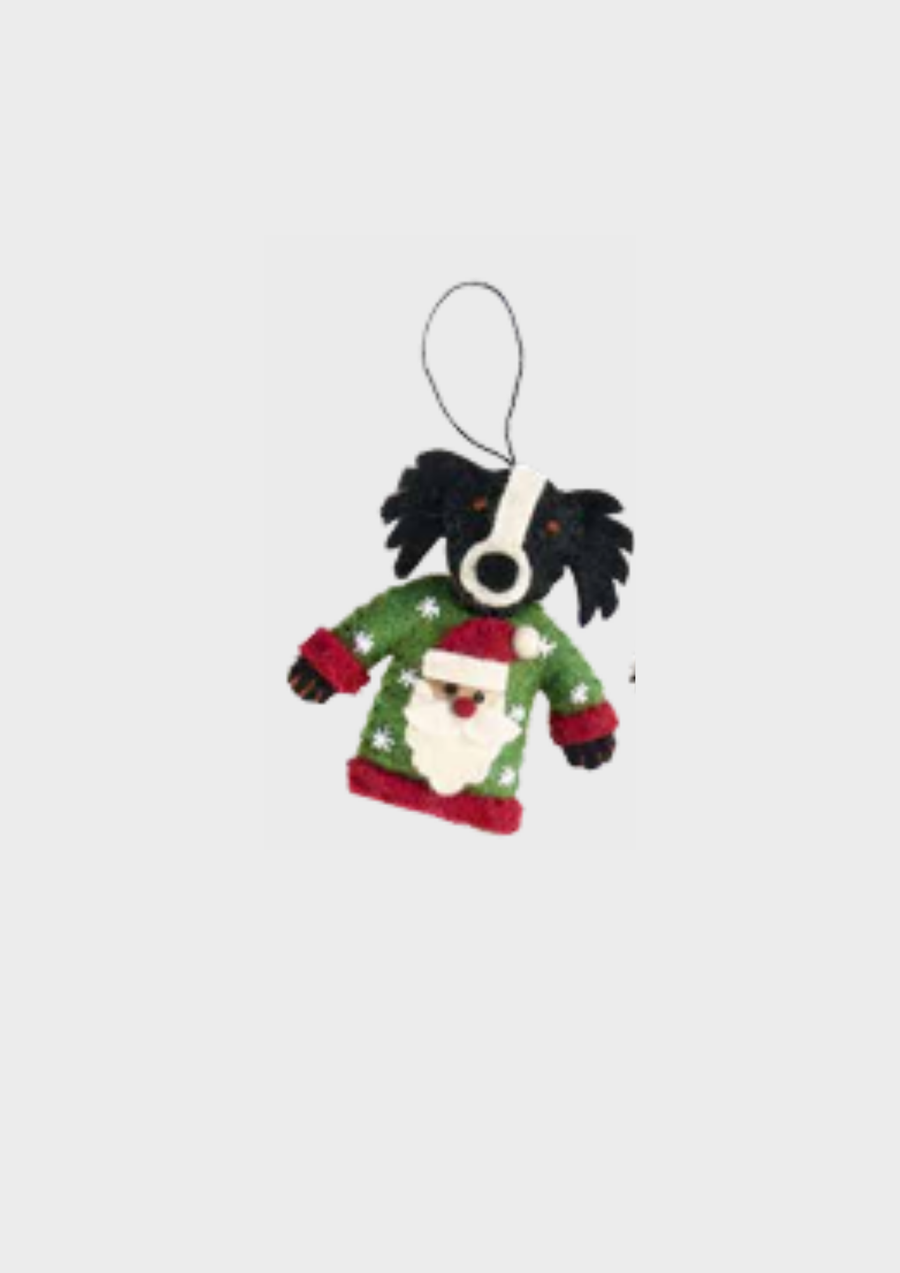 Pashom Christmas Decoration - Collie In Xmas Sweater