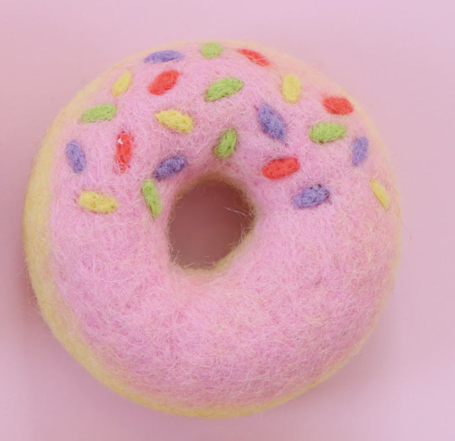 Pink Half Sprinkle Donut