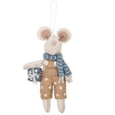 Pashom Christmas Decoration - Boy Mouse w Present