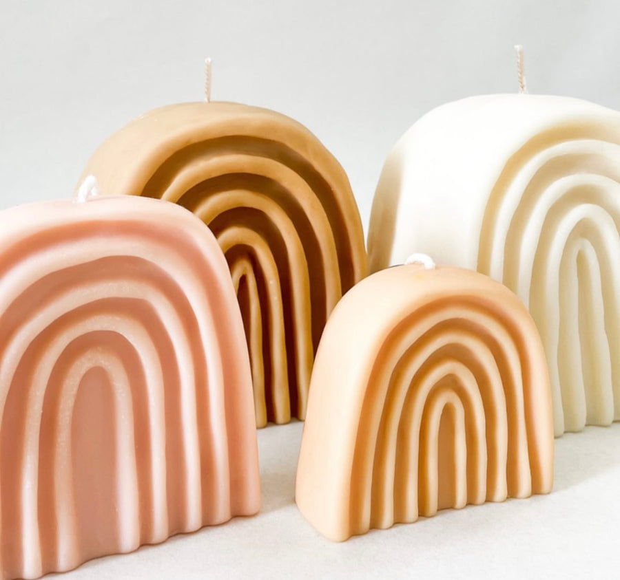 Mini Rainbow Candle - Linen