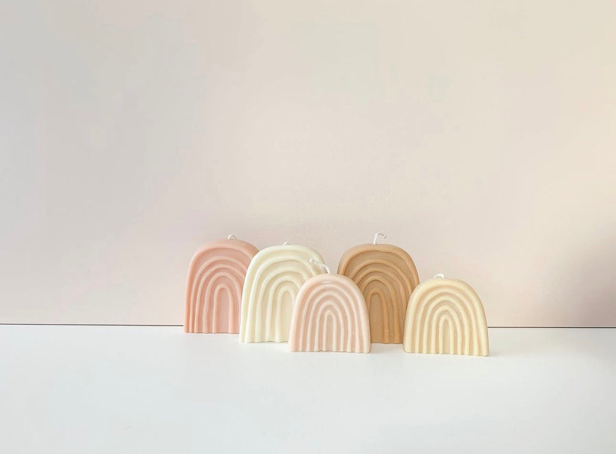 Mini Rainbow Candle - Linen
