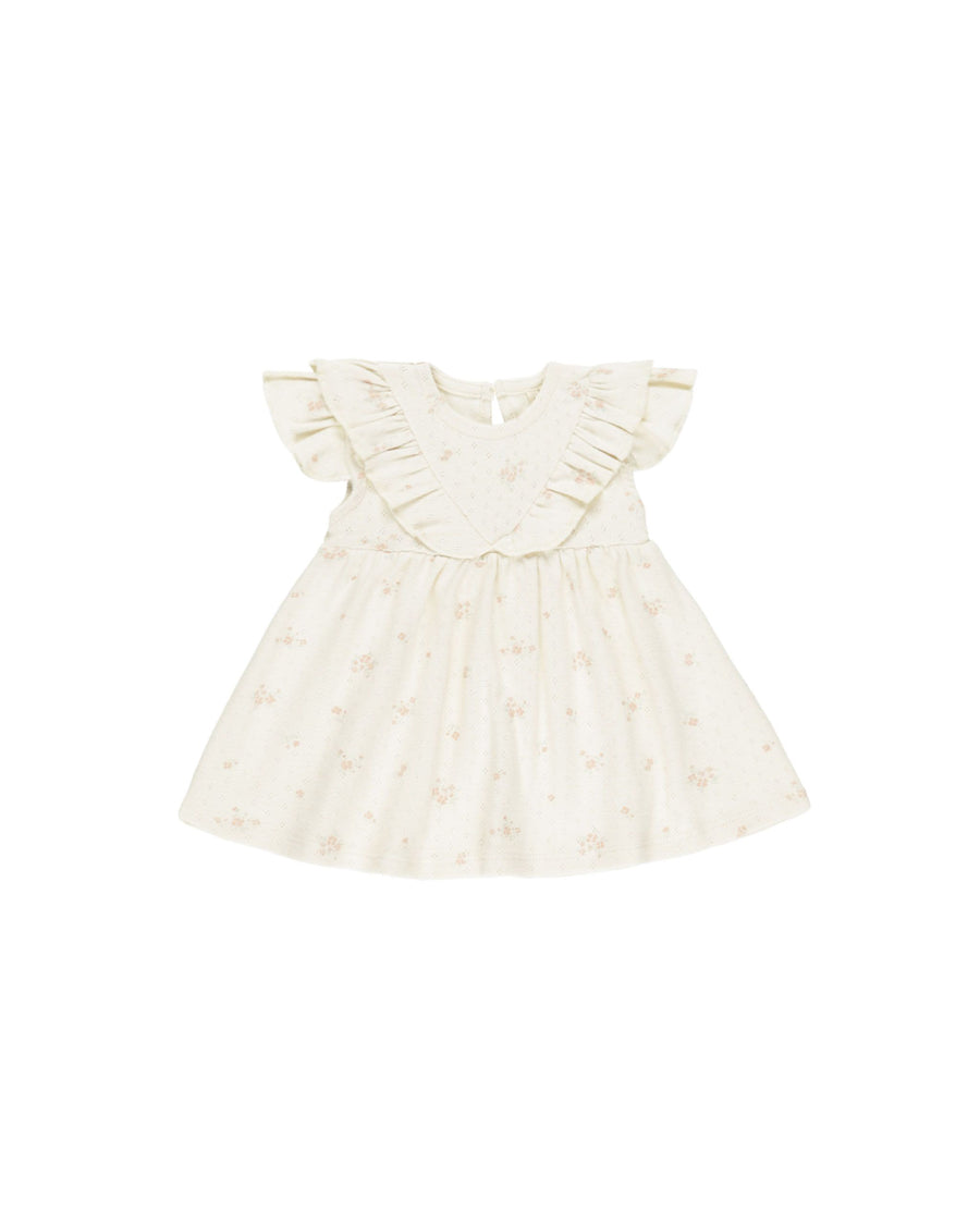 Sleeveless Ruffle V Dress Pink Ditsy