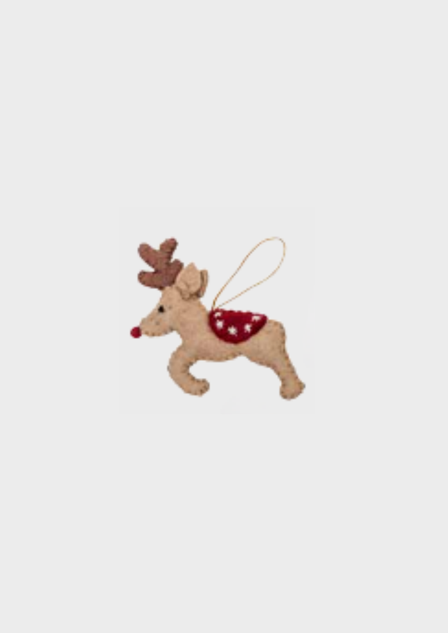 Pashom Christmas Decoration - Prancing Reindeer Red