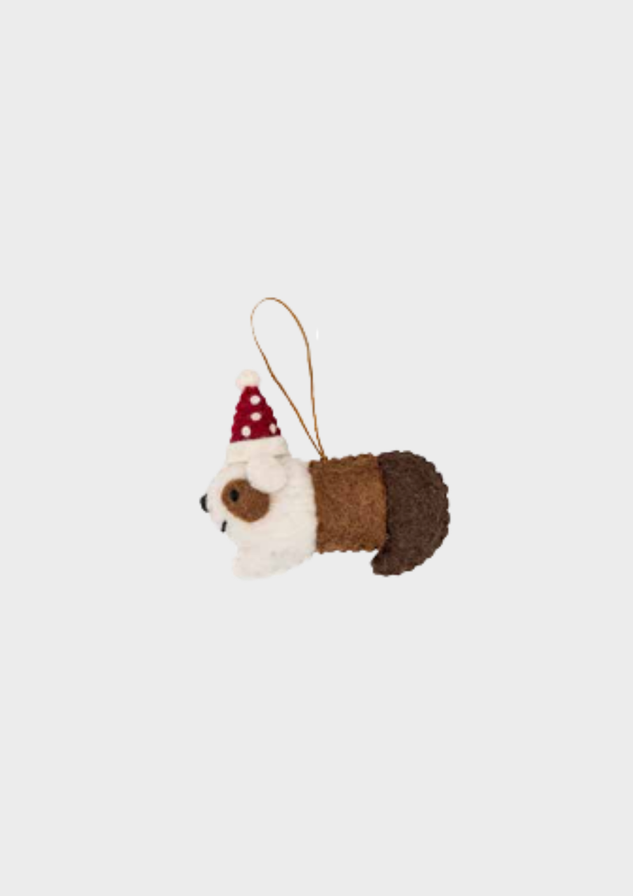 Pashom Christmas Decoration - Guinea Pig In Spot Hat