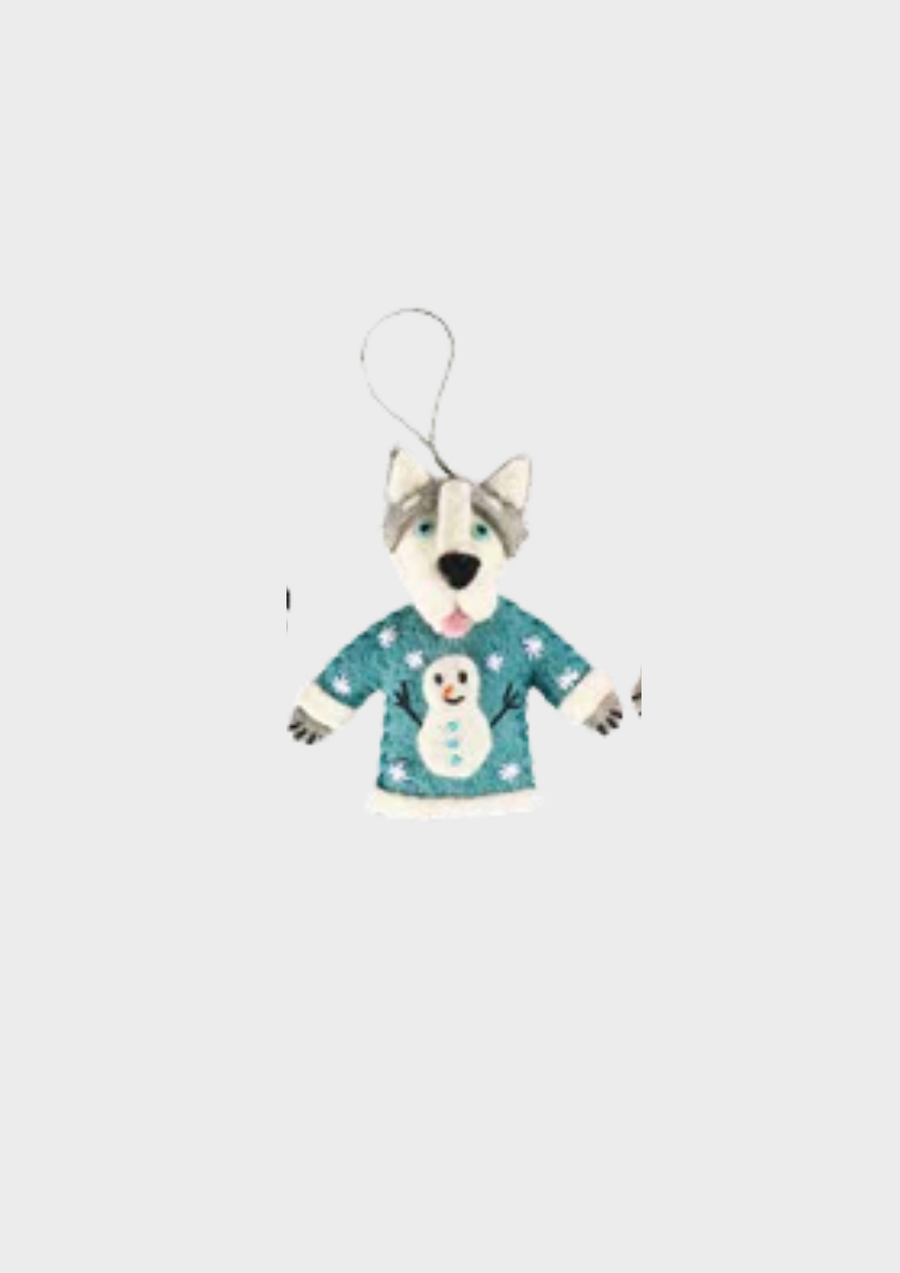 Pashom Christmas Decoration - Husky In Xmas Sweater