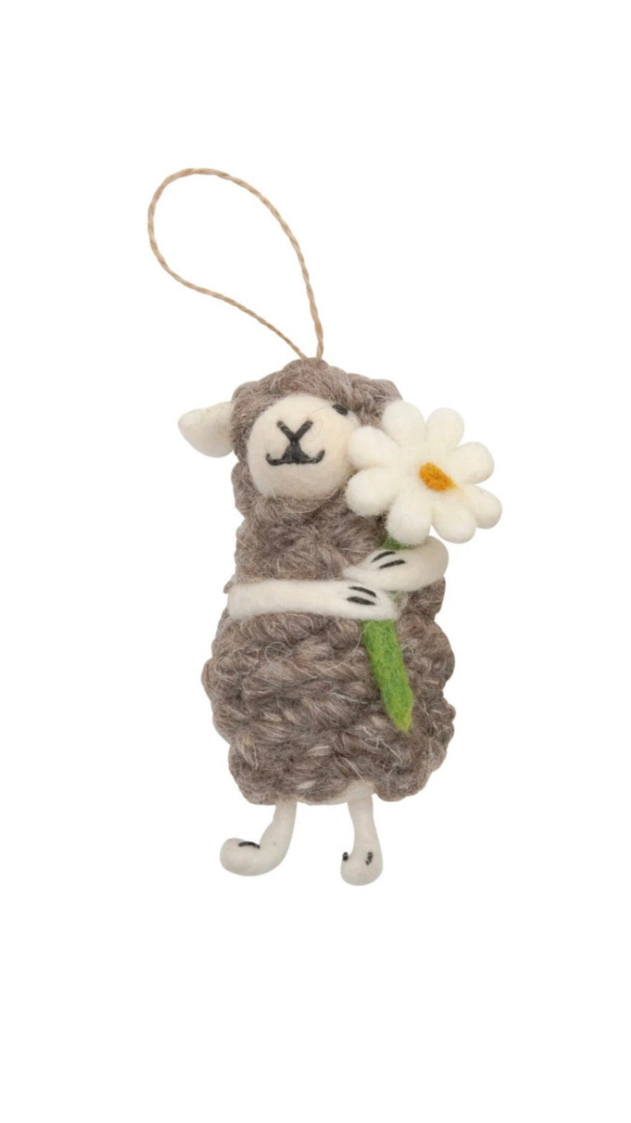 Pashom Christmas Decoration - Sheep With Flowers Natural