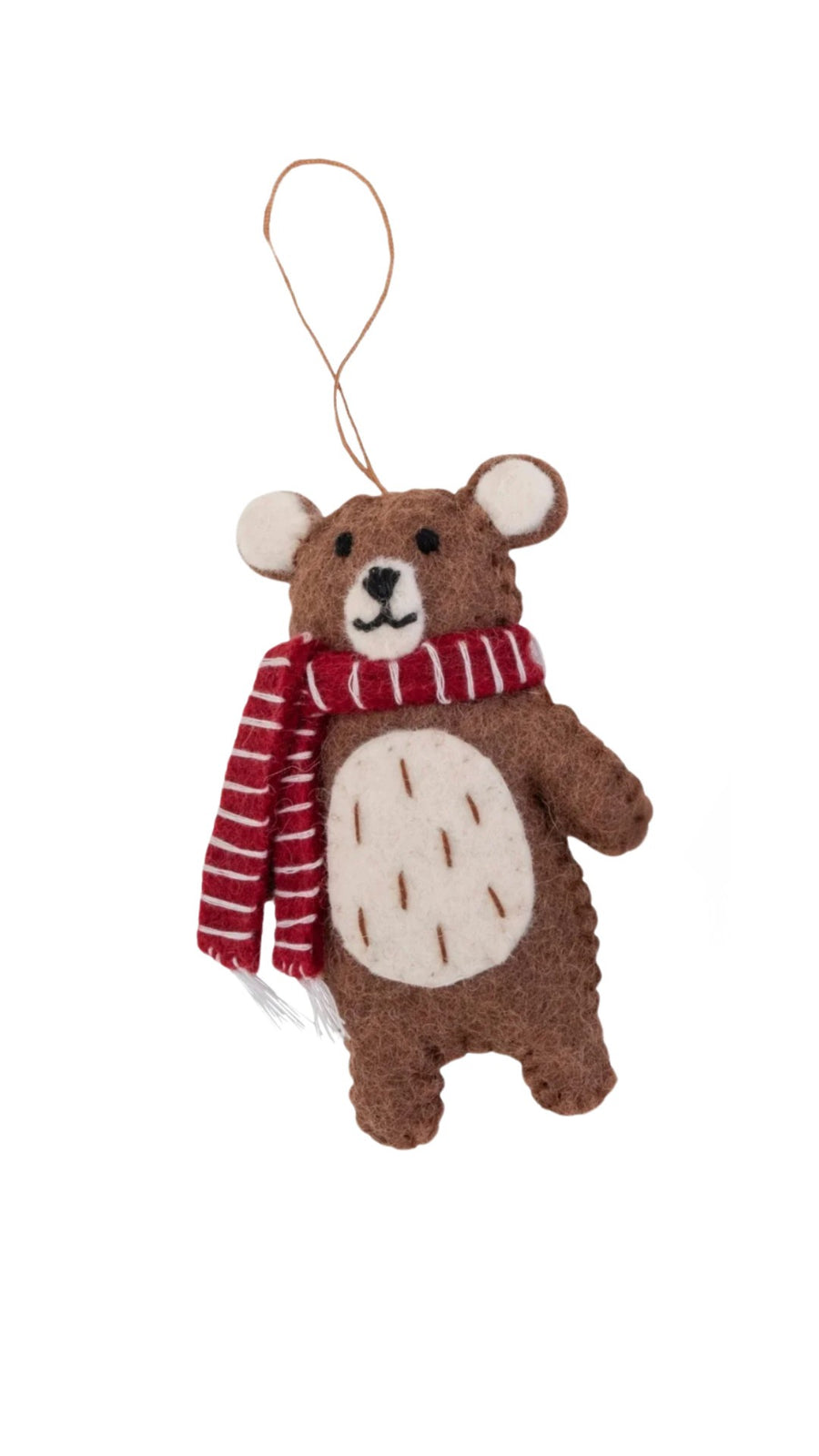 Pashom Christmas Decoration - Bear w Red Scarf