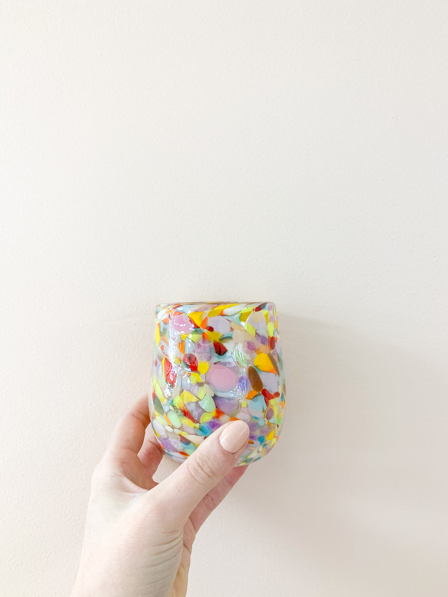 Glass Blown Tumbler Rainbow