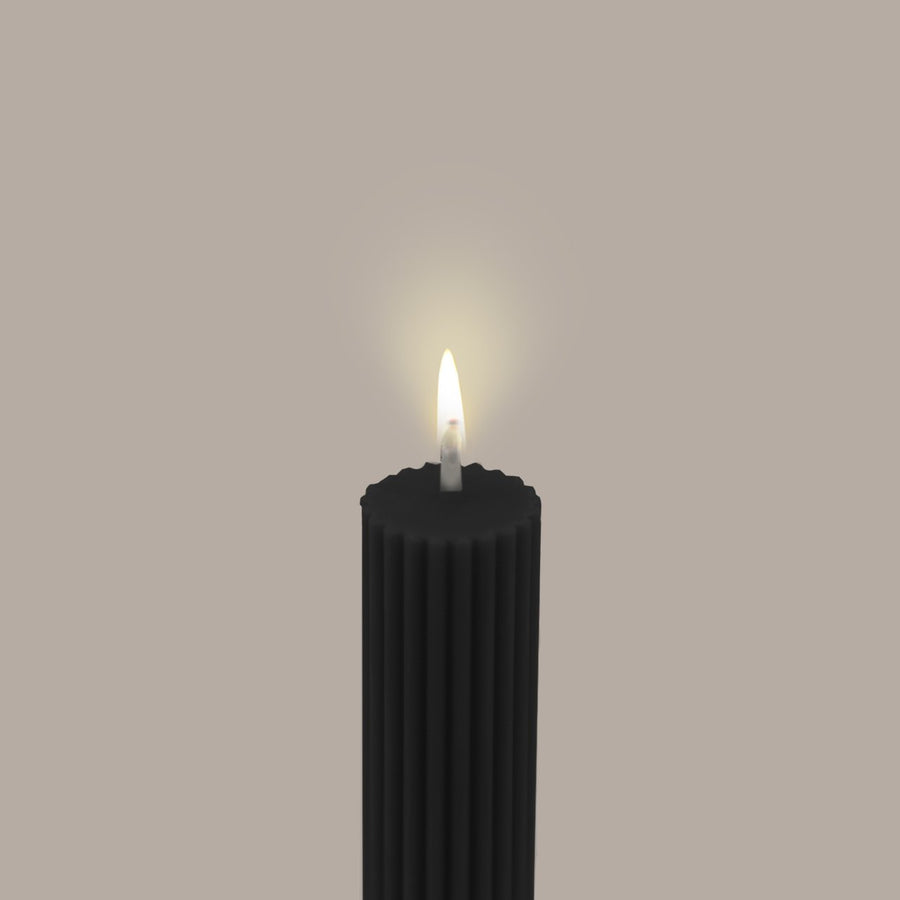 Column Pillar Candle Duo Black