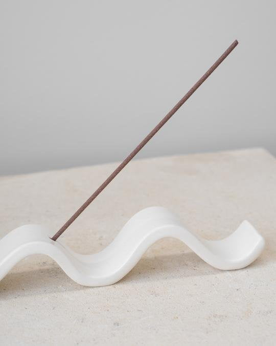 Wave Incense Holder White