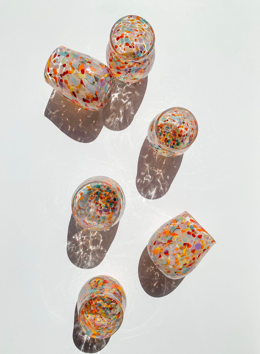 Glass Blown Tumbler Rainbow
