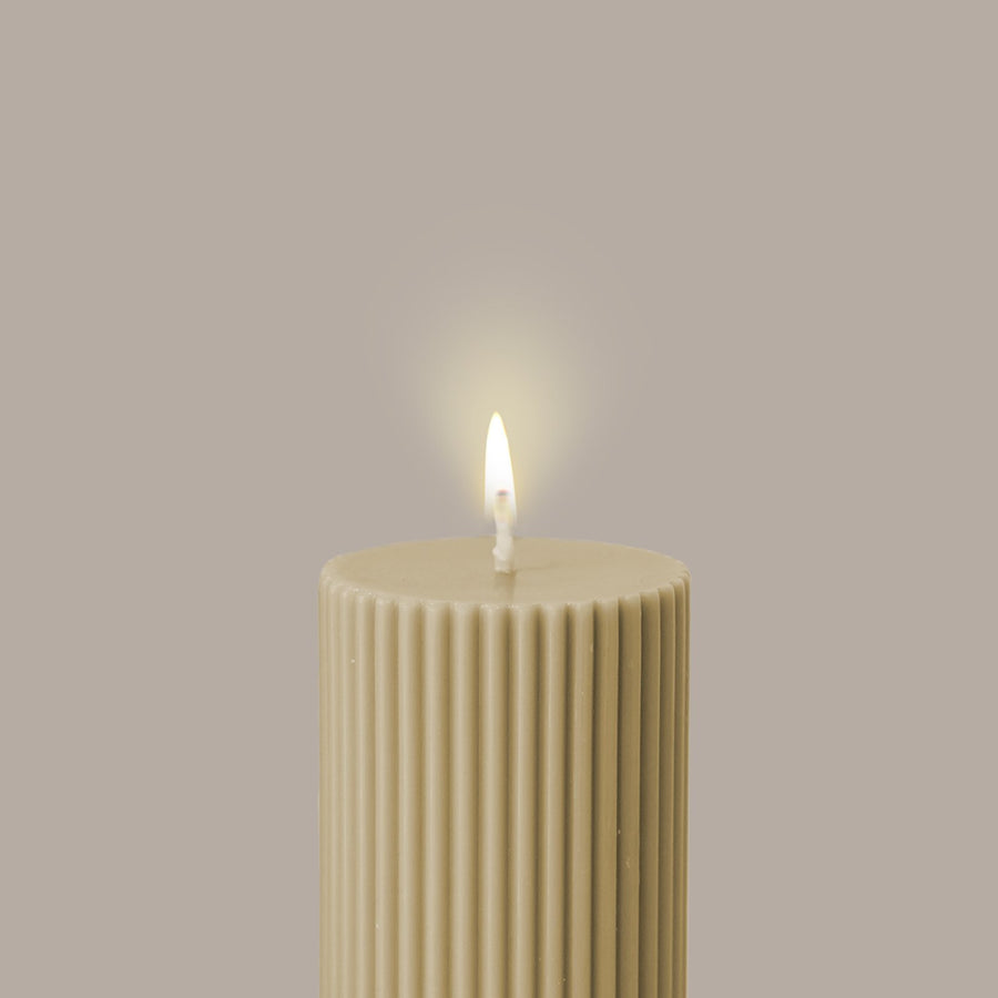 Wide Column Pillar Candle Honey
