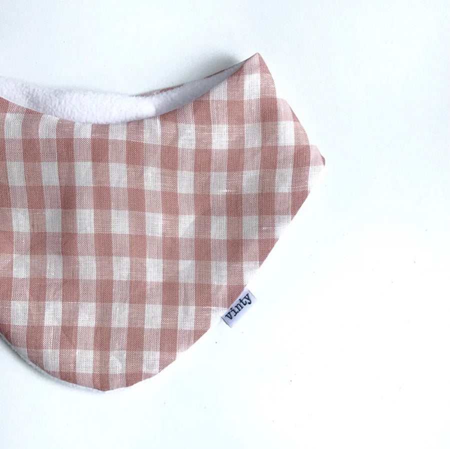 Pink Gingham Dribble Bib