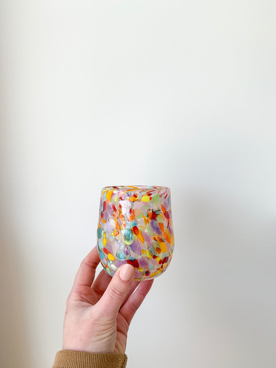 Glass Blown Tumbler Rainbow