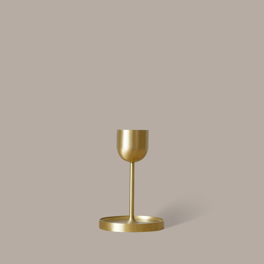 Fountain Brass Candle Holder Medium