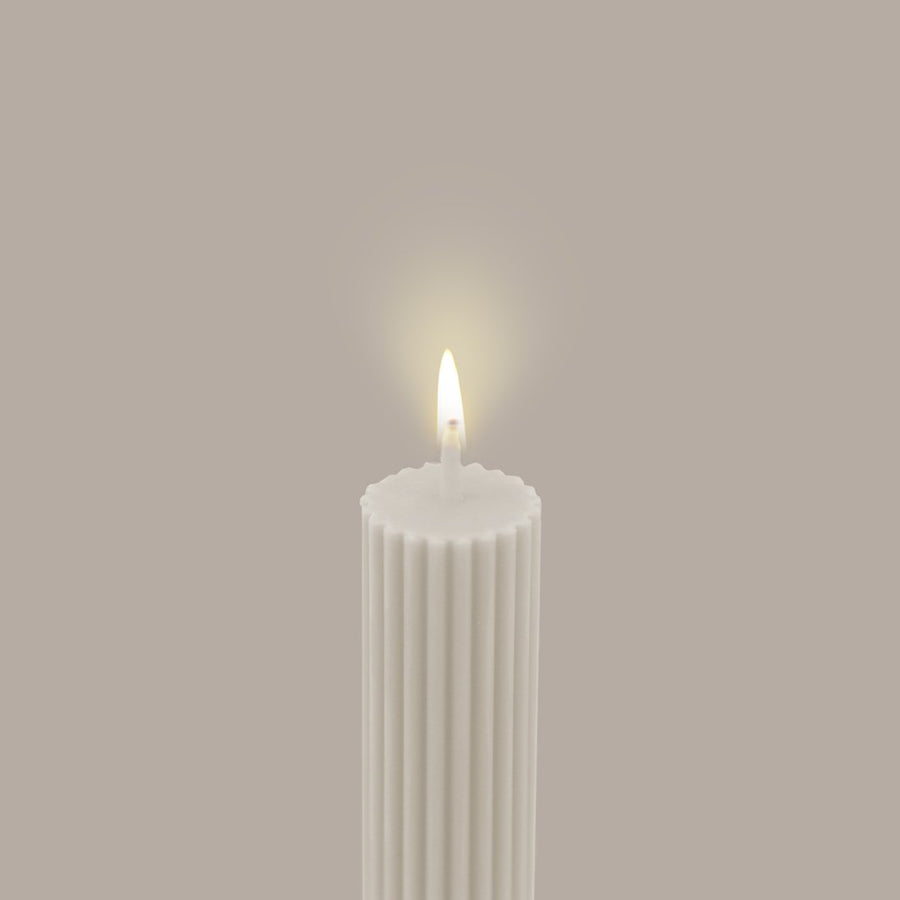 Column Pillar Candle Duo White